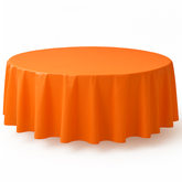 Vibrant Orange 84" Round Plastic Table Cover